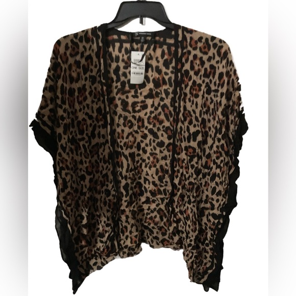 INC International Concepts Sweaters - INC International Concepts Leopard Print Kimono / Cardigan One Size NWT